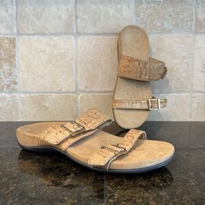 Vionic By Orthaheel Ossa Gold Cork Sandals Size‎ 7